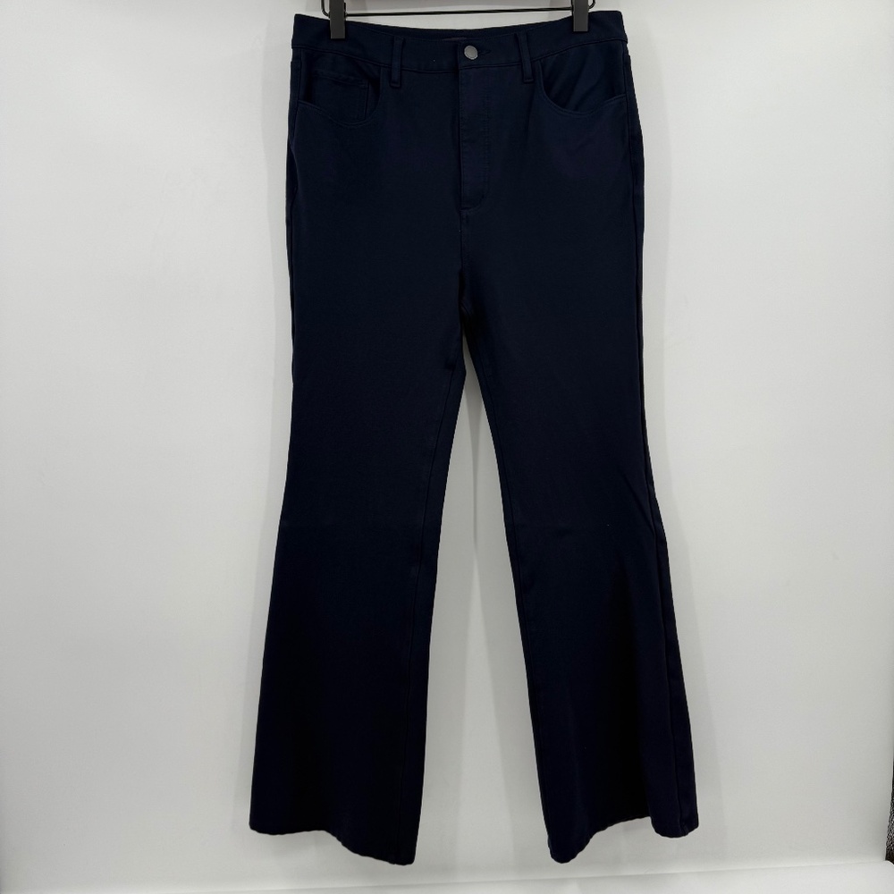 Ann Taylor Pants Women 10 Blue Bootcut Ponte Stretch High Rise Office Career